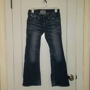 Junior's Size 27R Flare Leg Blue Jeans